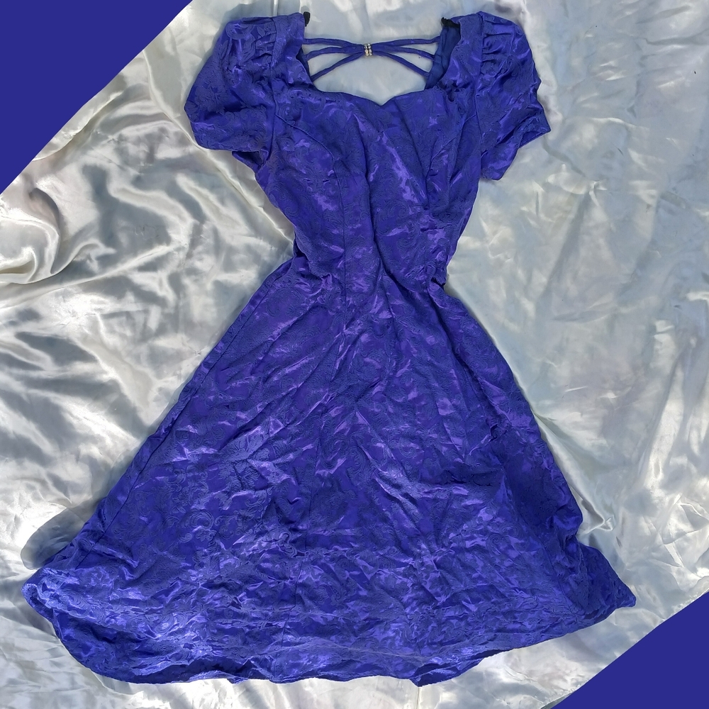 Vintage Fairy Goth Whimsygoth Blue Formal Full length Maxi Tulle Prom Dress